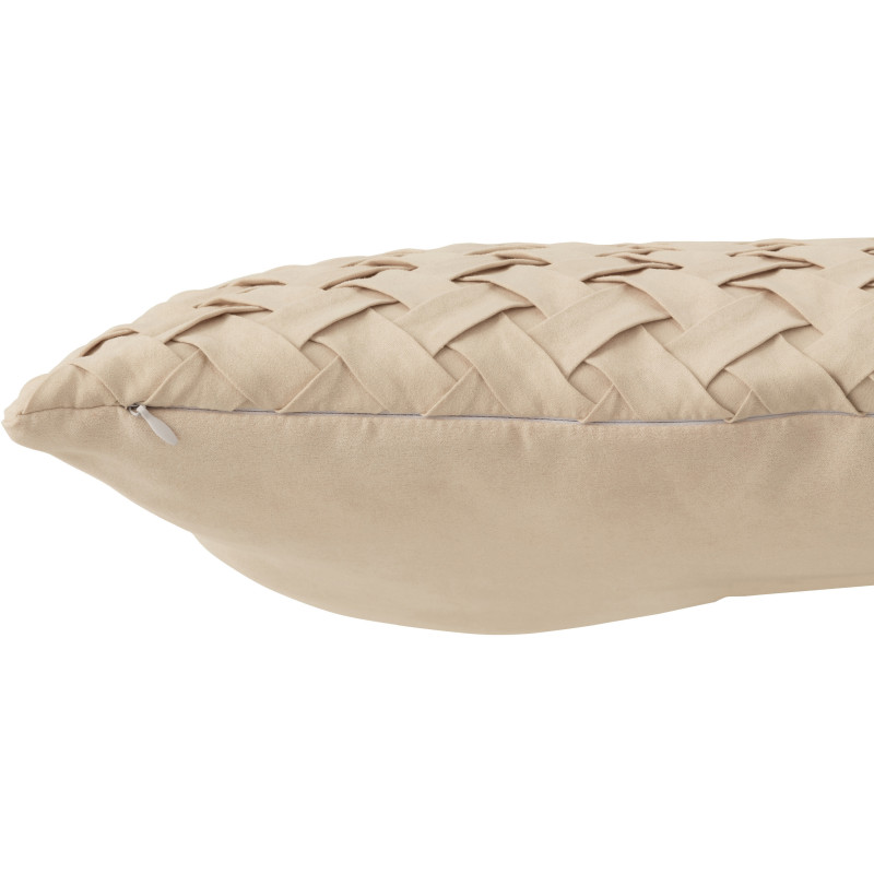 Coussin Carré Evelyn 45x45 en Polyester Beige Motif tissé - 4