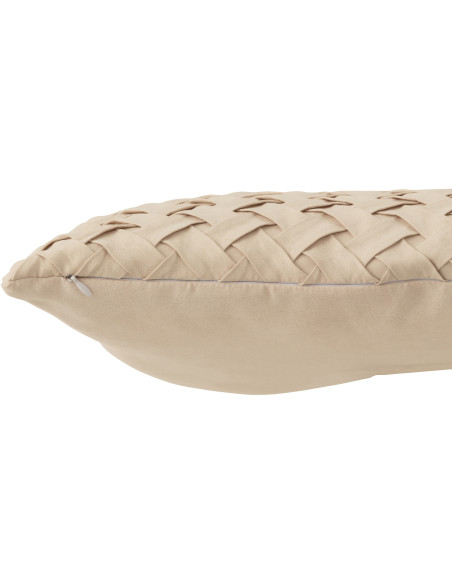 Coussin Carré Evelyn 45x45 en Polyester Beige Motif tissé - 4