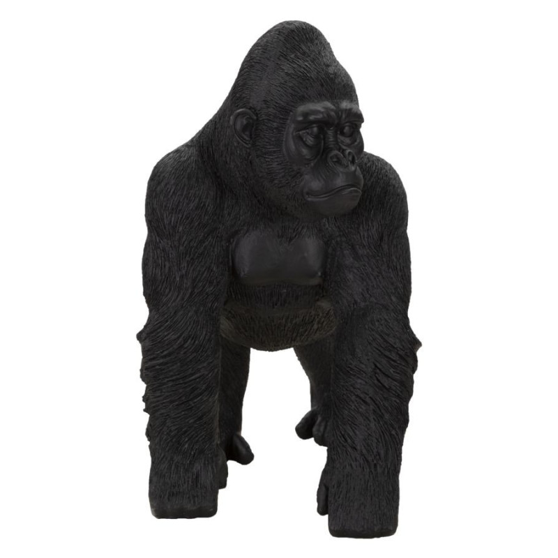 Grande Statuette déco Gorille Hauteur 37 cm en Résine Noir Delra - 3