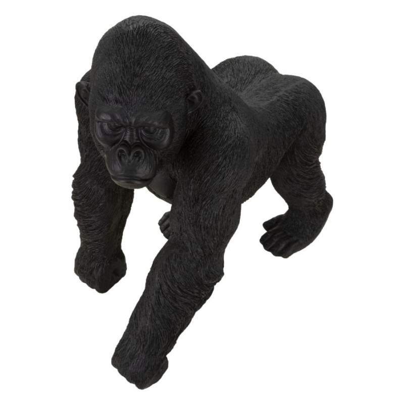Grande Statuette déco Gorille Hauteur 37 cm en Résine Noir Delra - 4