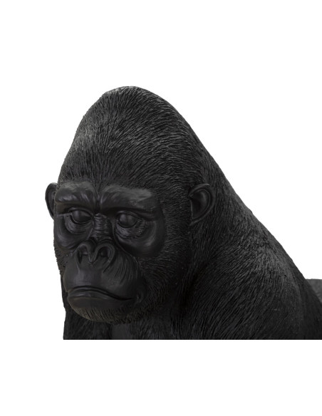 Grande Statuette déco Gorille Hauteur 37 cm en Résine Noir Delra - 5