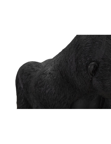Grande Statuette déco Gorille Hauteur 37 cm en Résine Noir Delra - 6