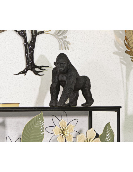 Grande Statuette déco Gorille Hauteur 37 cm en Résine Noir Delra - 9