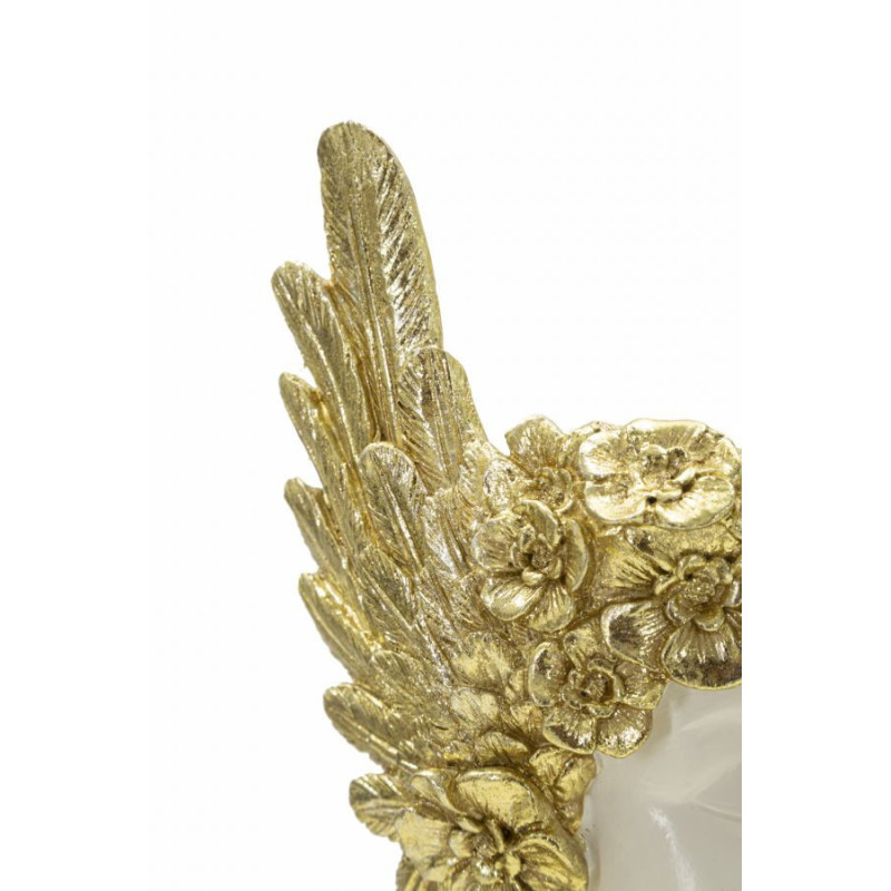 Vide poche original moderne Hauteur 32 cm en Résine Blanc Doré Athena 