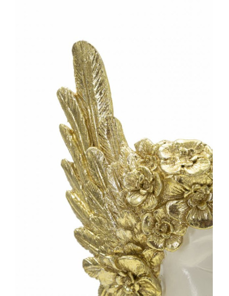 Vide poche original moderne Hauteur 32 cm en Résine Blanc Doré Athena 