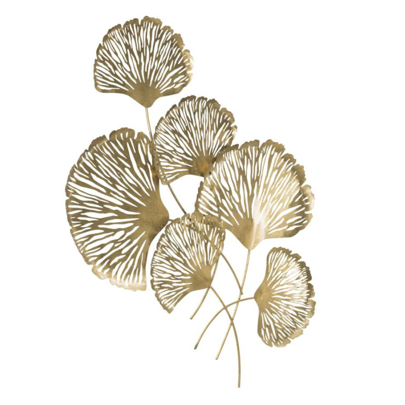 Grande Déco murale moderne Fleurs 78x101 en Métal Doré Iris 