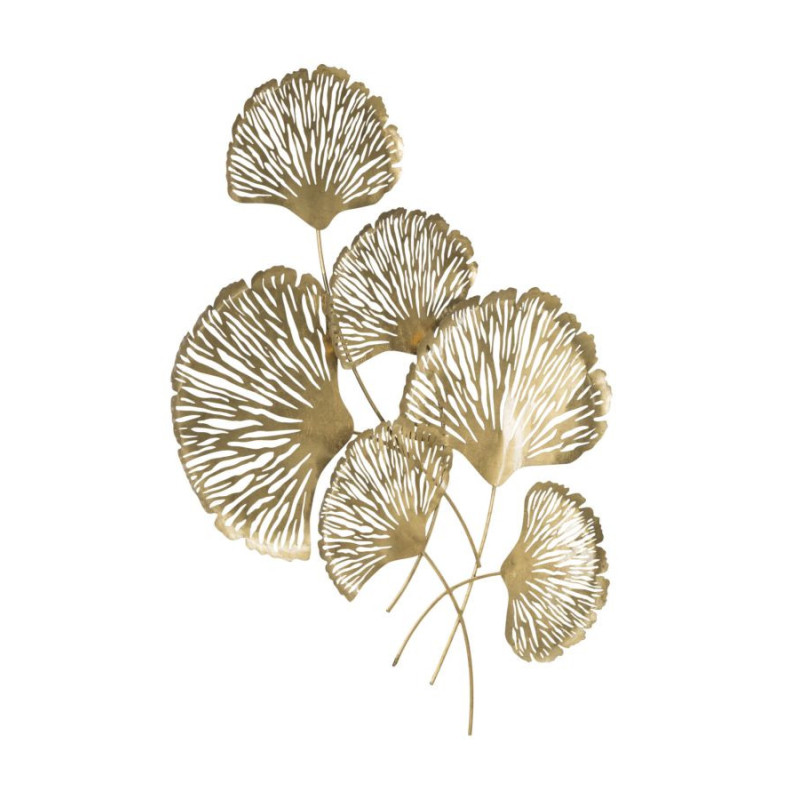 Grande Déco murale moderne Fleurs 78x101 en Métal Doré Iris 