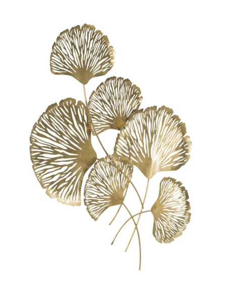 Grande Déco murale moderne Fleurs 78x101 en Métal Doré Iris 