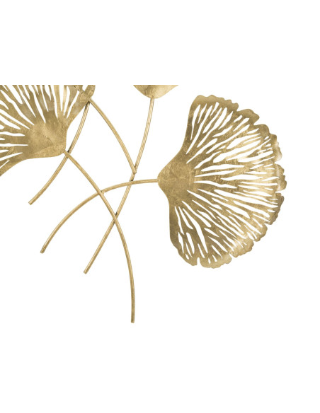 Grande Déco murale moderne Fleurs 78x101 en Métal Doré Iris 
