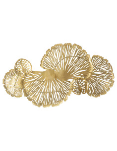 Grande Déco murale moderne Fleurs 115x64 en Métal Doré Iris 