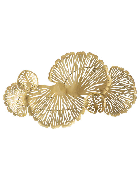 Grande Déco murale moderne Fleurs 115x64 en Métal Doré Iris 