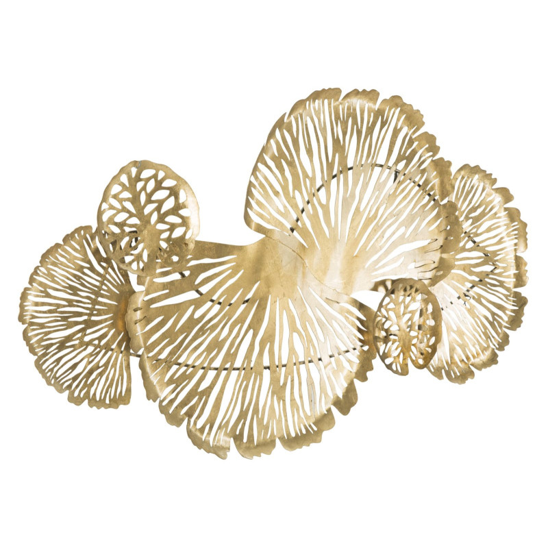 Grande Déco murale moderne Fleurs 115x64 en Métal Doré Iris 