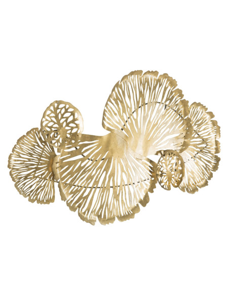 Grande Déco murale moderne Fleurs 115x64 en Métal Doré Iris 