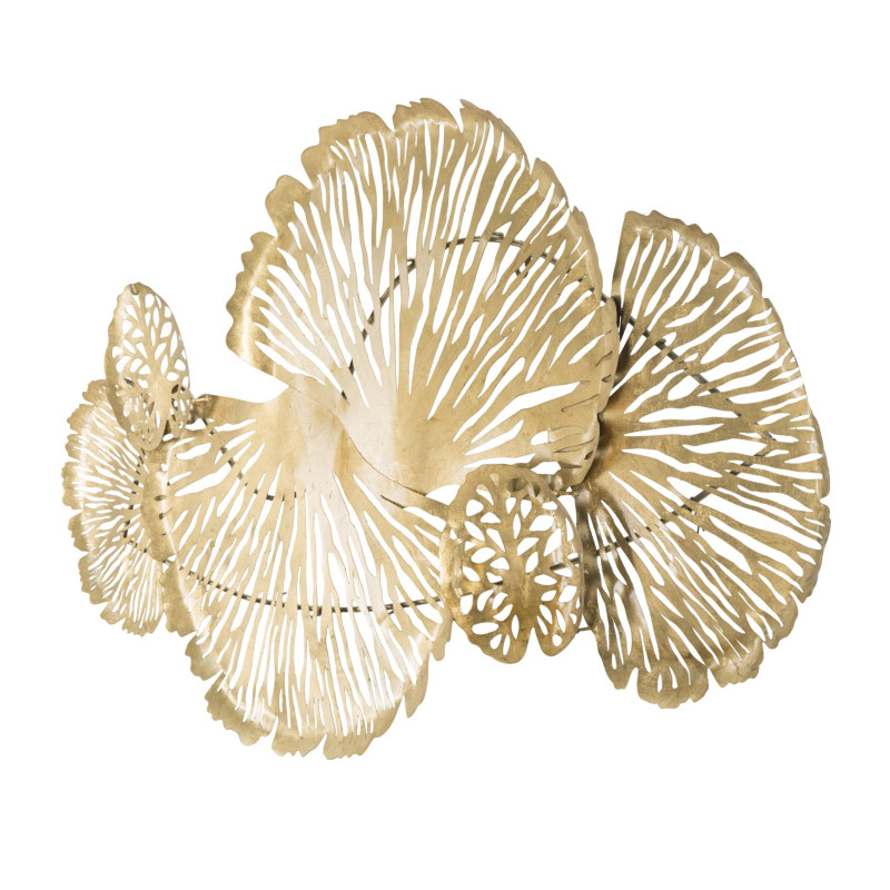 Grande Déco murale moderne Fleurs 115x64 en Métal Doré Iris 