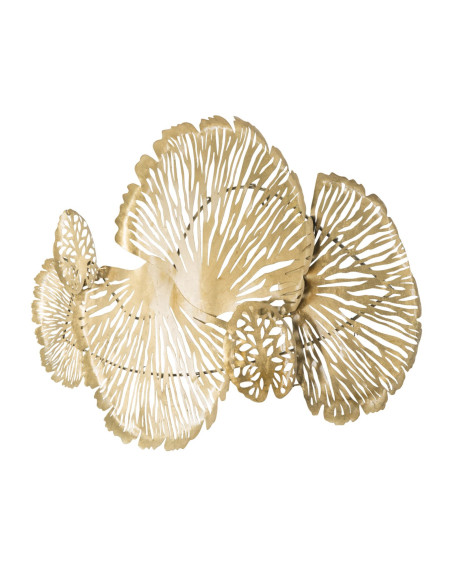 Grande Déco murale moderne Fleurs 115x64 en Métal Doré Iris 