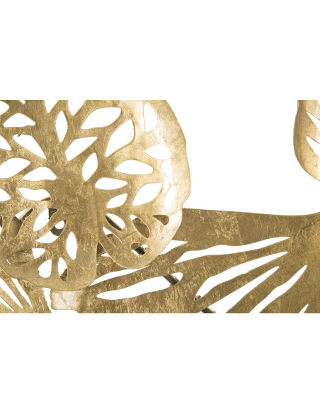 Grande Déco murale moderne Fleurs 115x64 en Métal Doré Iris 