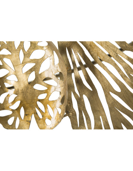 Grande Déco murale moderne Fleurs 115x64 en Métal Doré Iris 