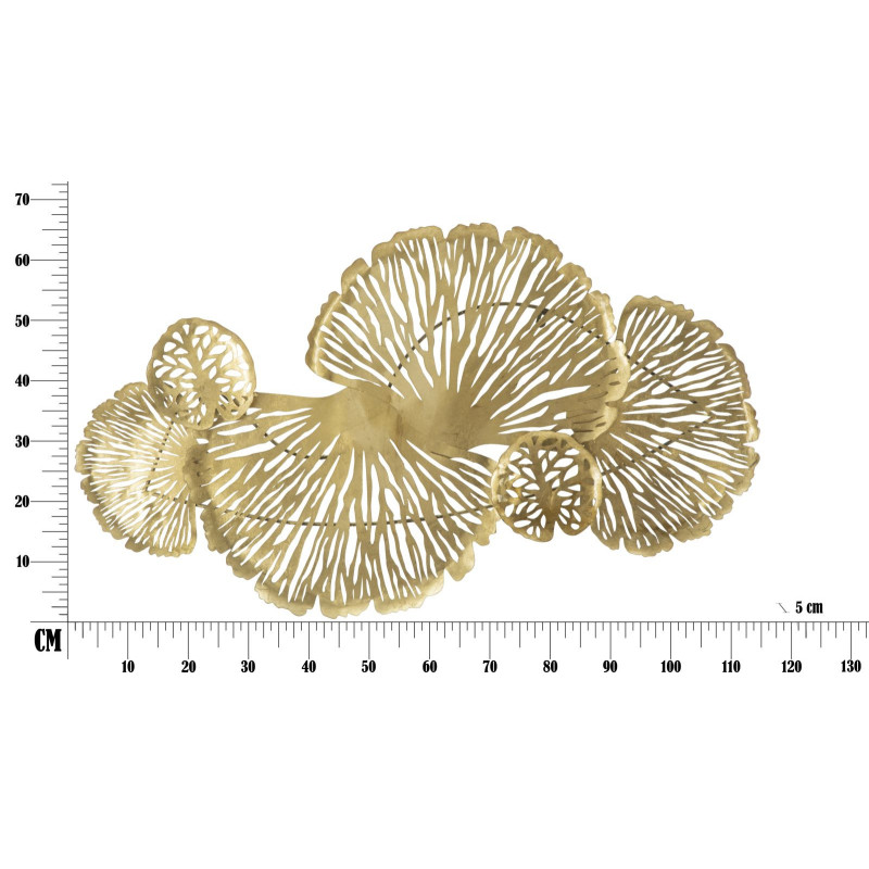 Grande Déco murale moderne Fleurs 115x64 en Métal Doré Iris 