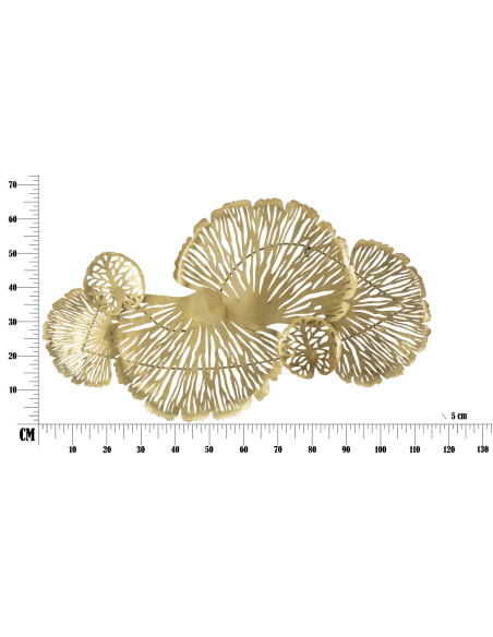 Grande Déco murale moderne Fleurs 115x64 en Métal Doré Iris 