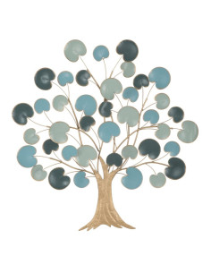 Grande Déco murale originale Arbre 89x90 en Métal Marron Vert Bleu Tyran 