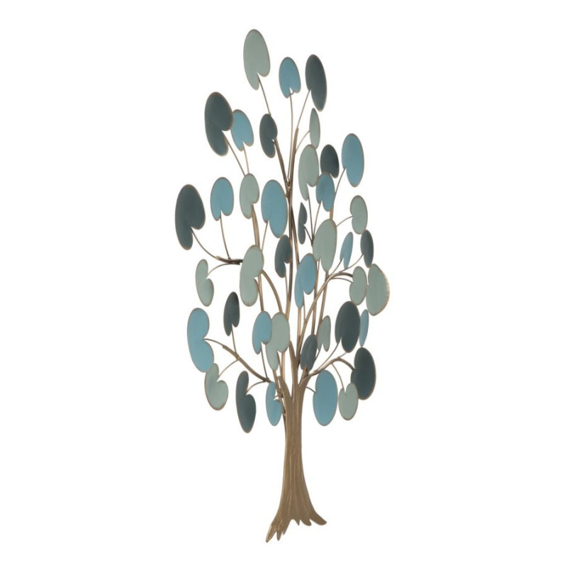 Grande Déco murale originale Arbre 89x90 en Métal Marron Vert Bleu Tyran 
