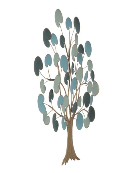 Grande Déco murale originale Arbre 89x90 en Métal Marron Vert Bleu Tyran 