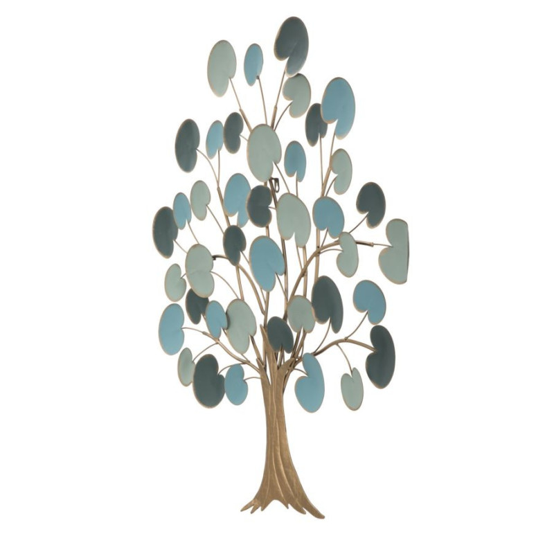 Grande Déco murale originale Arbre 89x90 en Métal Marron Vert Bleu Tyran 
