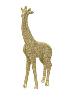 Statuette déco moderne Girafe Hauteur 40 cm en Résine Doré Felyn 