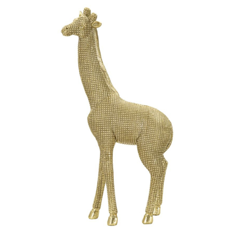 Statuette déco moderne Girafe Hauteur 40 cm en Résine Doré Felyn 