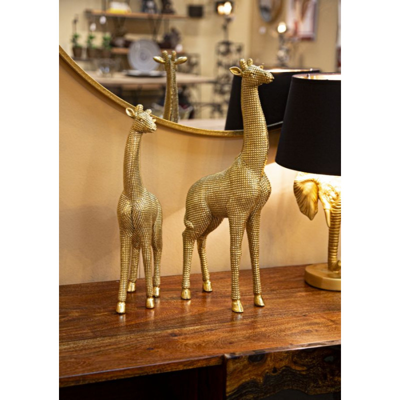 Statuette déco moderne Girafe Hauteur 40 cm en Résine Doré Felyn 