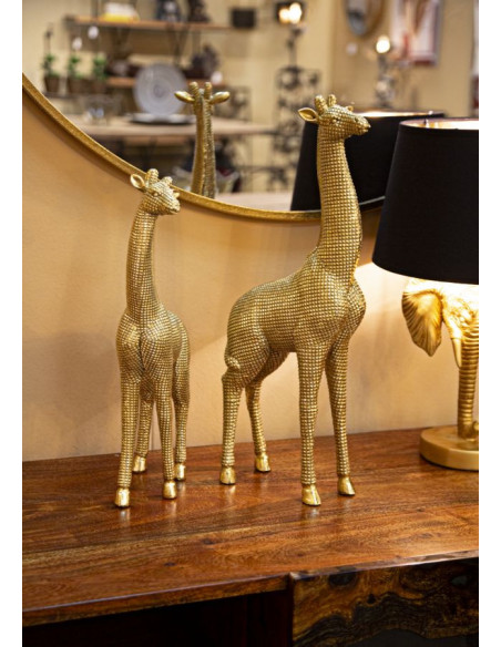 Statuette déco moderne Girafe Hauteur 40 cm en Résine Doré Felyn 
