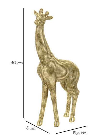 Statuette déco moderne Girafe Hauteur 40 cm en Résine Doré Felyn 