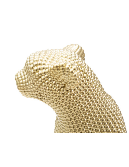Statuette déco moderne Léopard assis Hauteur 29 cm en Résine Doré Alira 