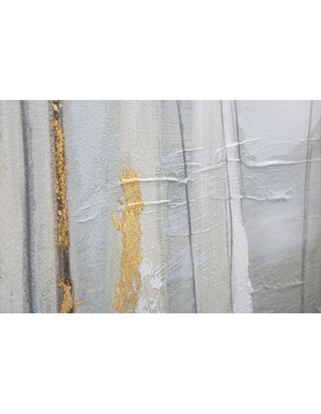 Toile murale peinte Voiliers Gris Vert Doré 100x80 Boatio 