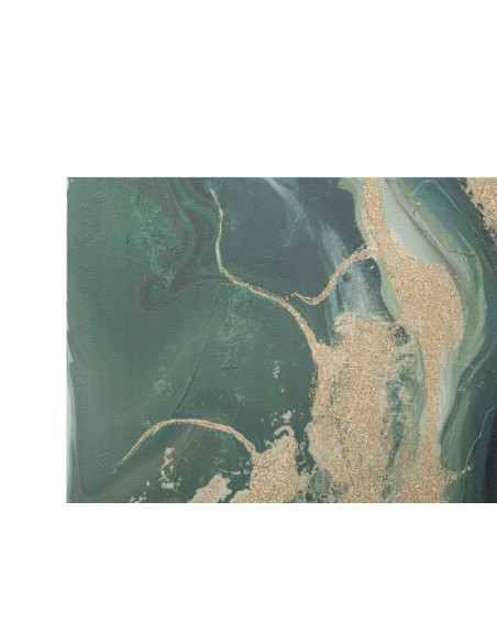 Toile murale peinte Motif abstrait Vert Blanc Doré 90x100 Greenery 