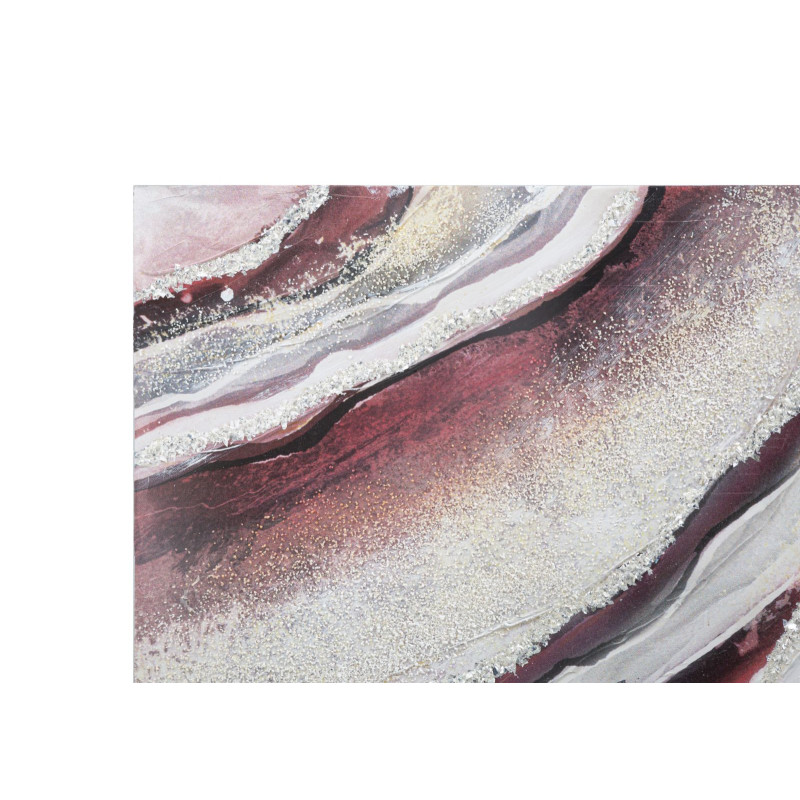 Toile murale peinte Motif abstrait Blanc Crème Rouge 80x80 Redy 