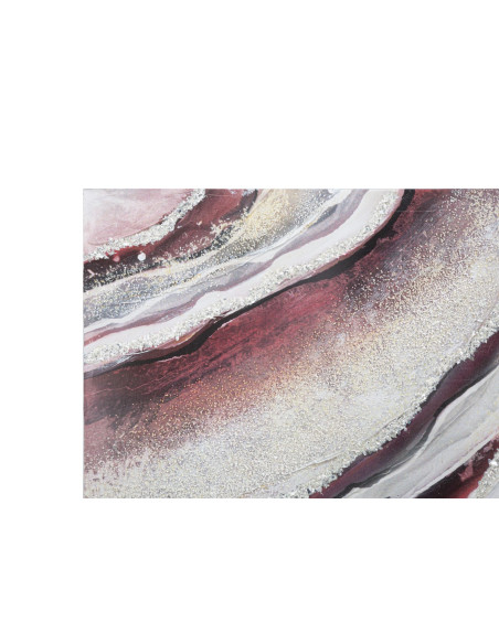 Toile murale peinte Motif abstrait Blanc Crème Rouge 80x80 Redy 