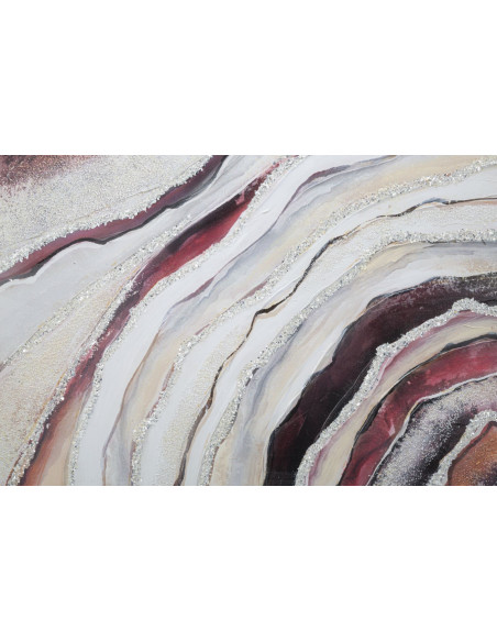 Toile murale peinte Motif abstrait Blanc Crème Rouge 80x80 Redy 