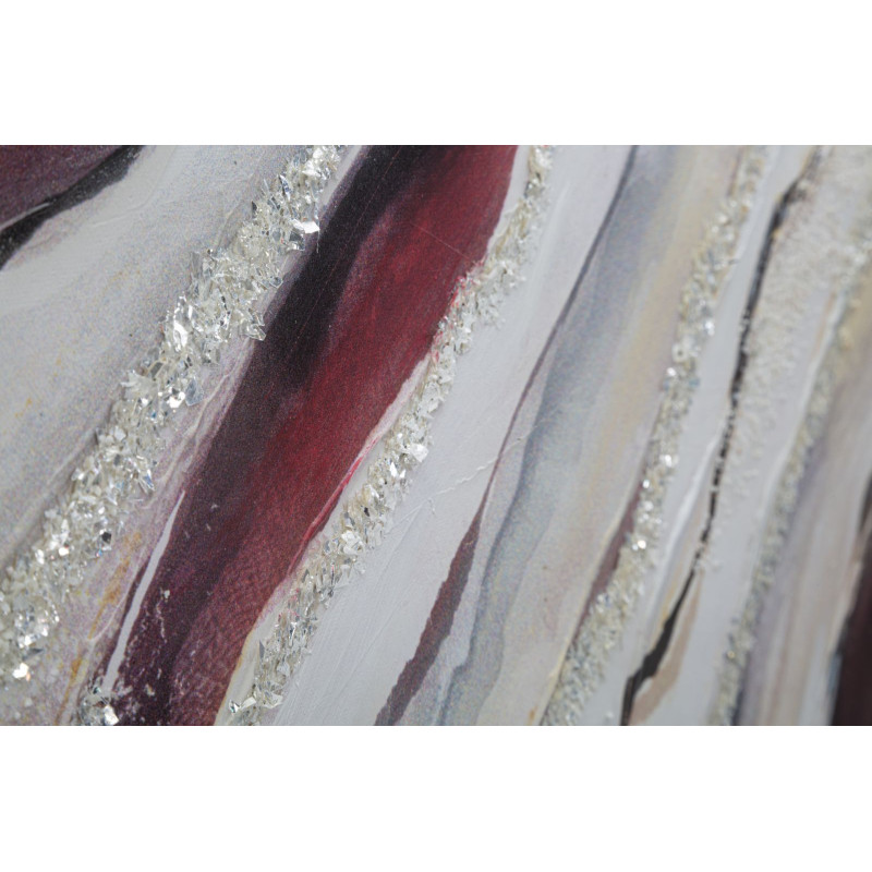 Toile murale peinte Motif abstrait Blanc Crème Rouge 80x80 Redy 