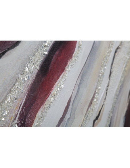 Toile murale peinte Motif abstrait Blanc Crème Rouge 80x80 Redy 