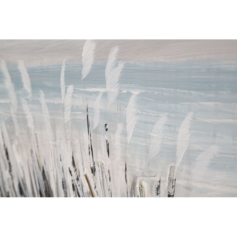 Toile murale peinte Ponton Bleu Beige 120x80 Pontile 