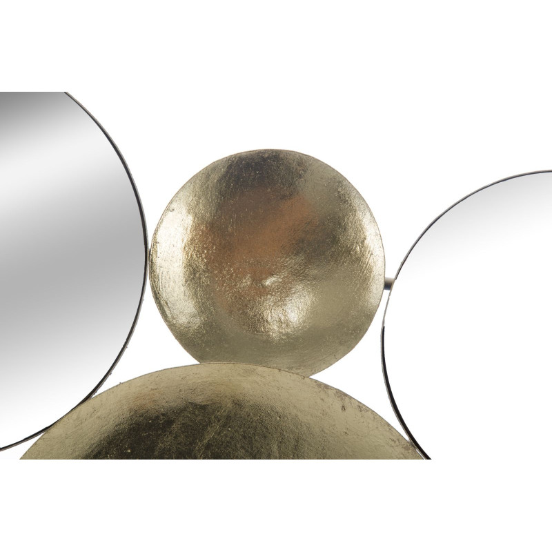 Grande Déco murale Ronds 118x60 en Miroir Métal Doré Yalyn 