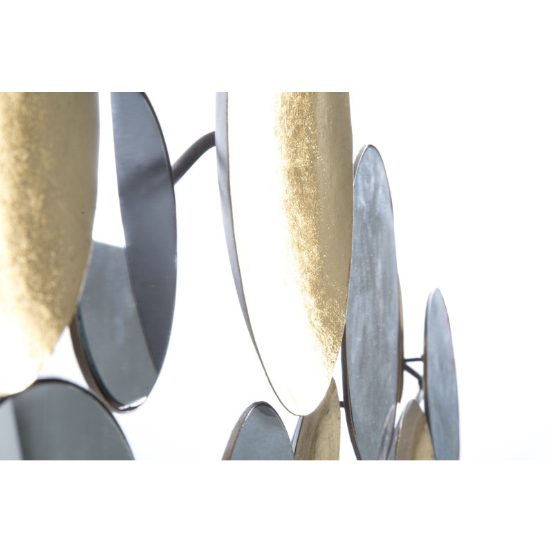 Grande Déco murale Ronds 118x60 en Miroir Métal Doré Yalyn 