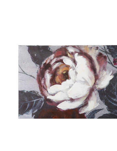 Toile murale peinte Fleurs Rouge Blanc 120x60 Flower 