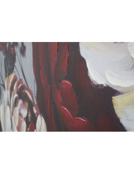 Toile murale peinte Fleurs Rouge Blanc 150x76 Flower 