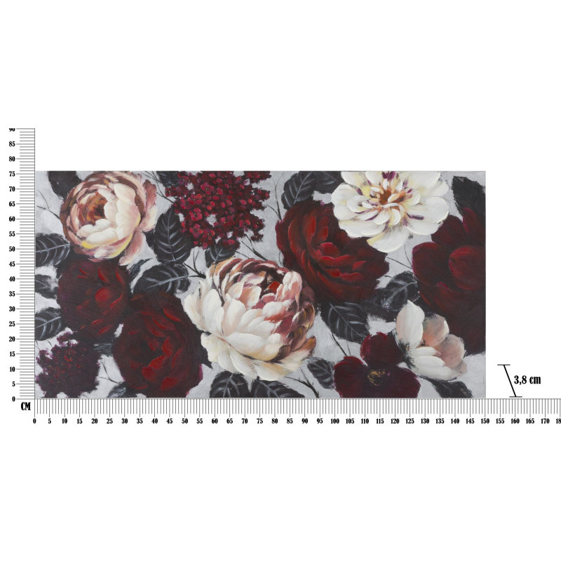 Toile murale peinte Fleurs Rouge Blanc 150x76 Flower 