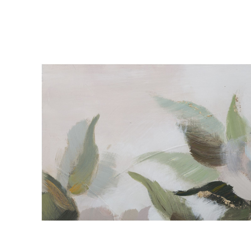 Toile murale peinte Bouquet de fleurs Blanc Vert 80x100 Flower 
