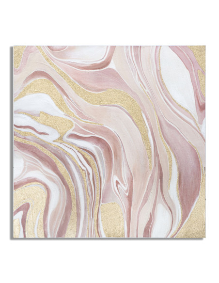 Toile murale peinte Motif abstrait Rose Doré 80x80 Pinkly 