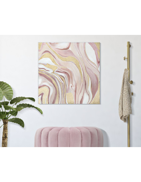 Toile murale peinte Motif abstrait Rose Doré 80x80 Pinkly 