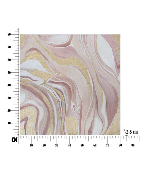 Toile murale peinte Motif abstrait Rose Doré 80x80 Pinkly 